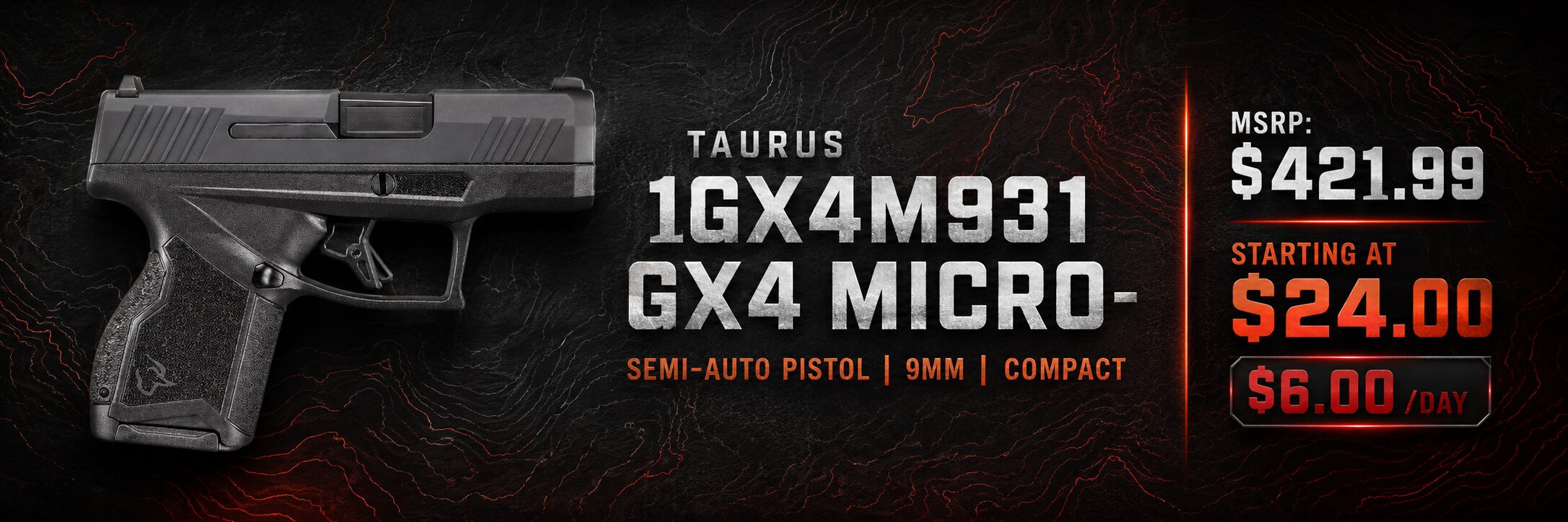 Taurus 1GX4M931 GX4 Micro- Semi-Auto Pistol | 9mm | Compact