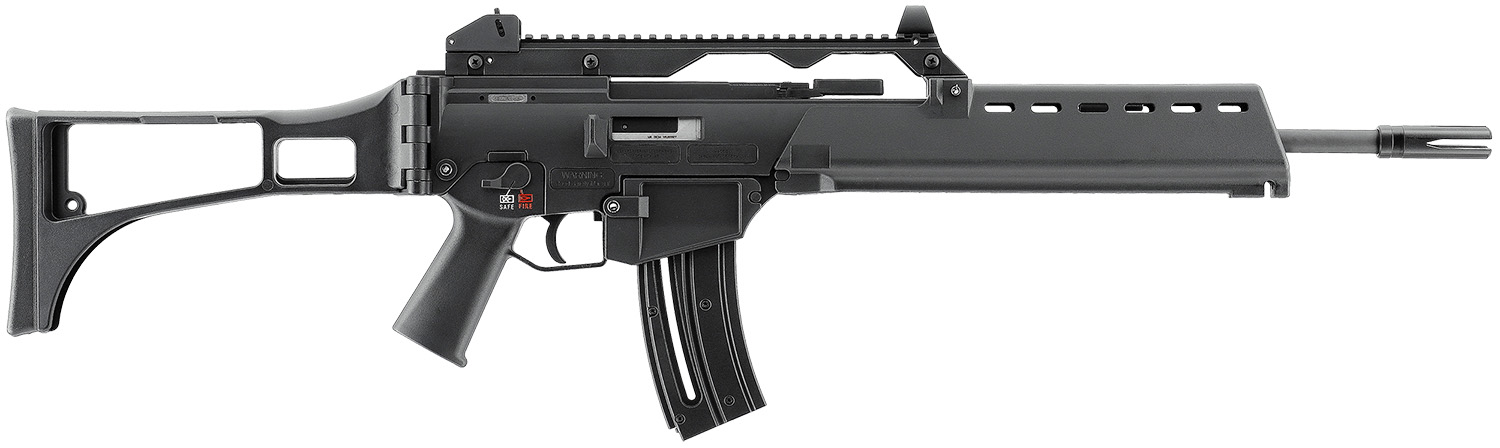 HK 81000994 G36 22 LR 20+1 18.13" Black Barrel w/Flash Suppressor, Black Receiver w/Picatinny Rail, Black Folding Synthetic Stock, Black Polymer Grip