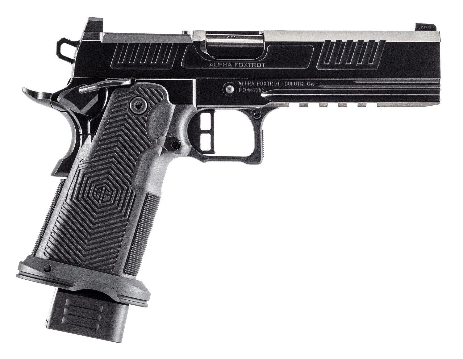 Alpha Foxtrot AF1911 Romulus Pistol Rental | 9mm | 5in | Polished DLC