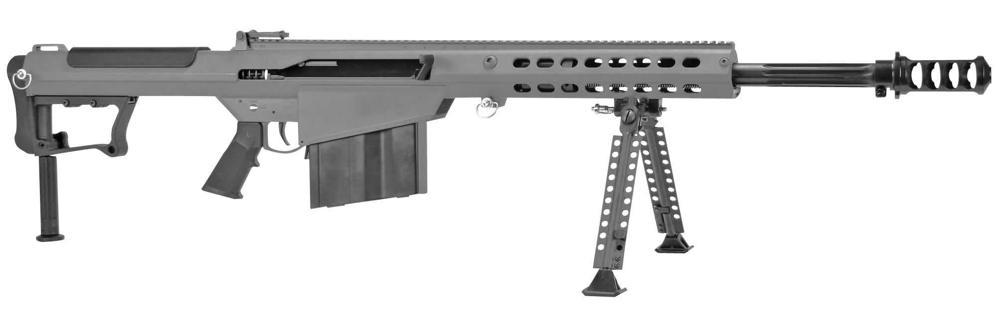 Barrett Firearms M107A1 Semi-Auto Rifle Rental | .50 BMG | Silver/Gray