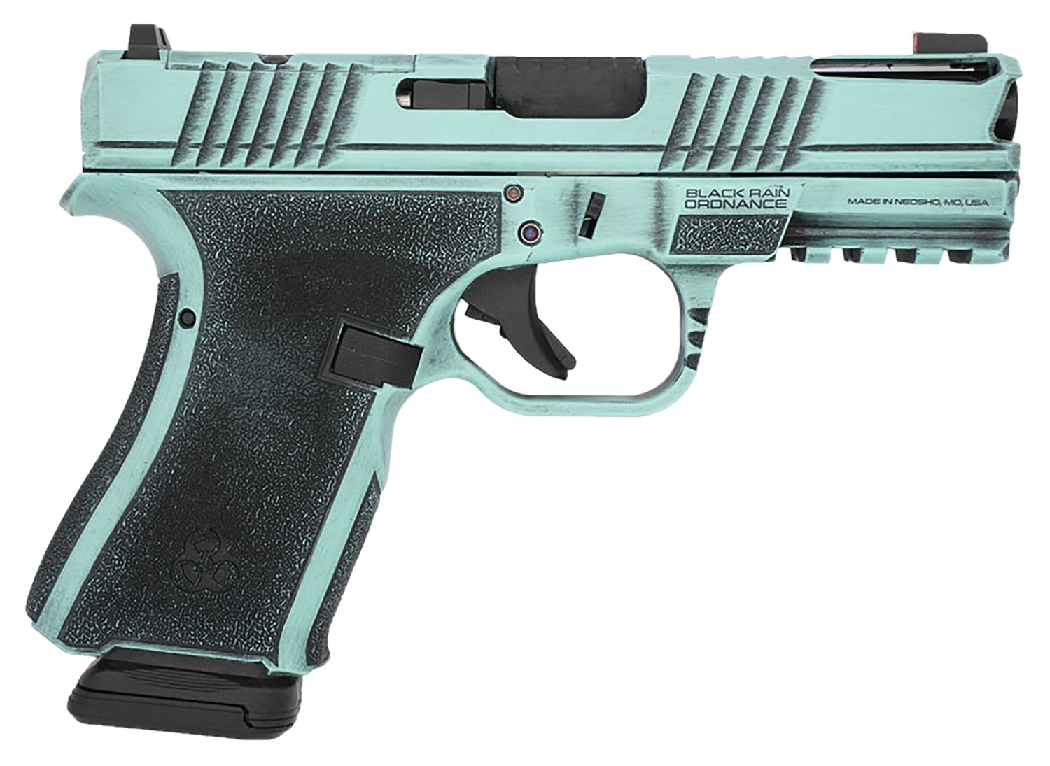 Black Rain Frontline+ Pistol Rental | 9mm | 4in | Robin's Egg Blue Battleworn
