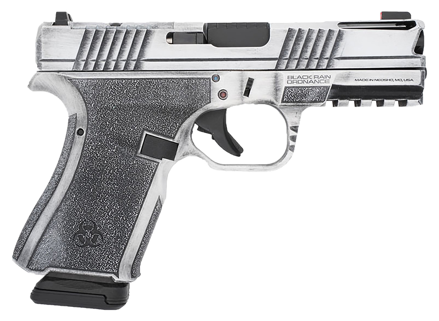 Black Rain Frontline+ Pistol Rental | 9mm | 4in | Bright White Battleworn