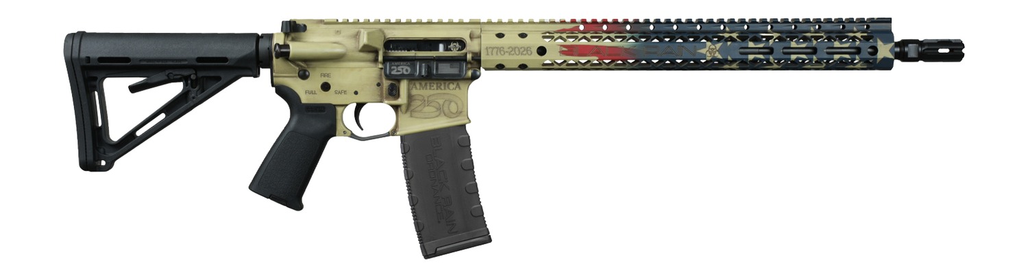Black Rain Spec15 Semi-Auto Rifle Rental | 5.56 NATO | 16in | American Flag