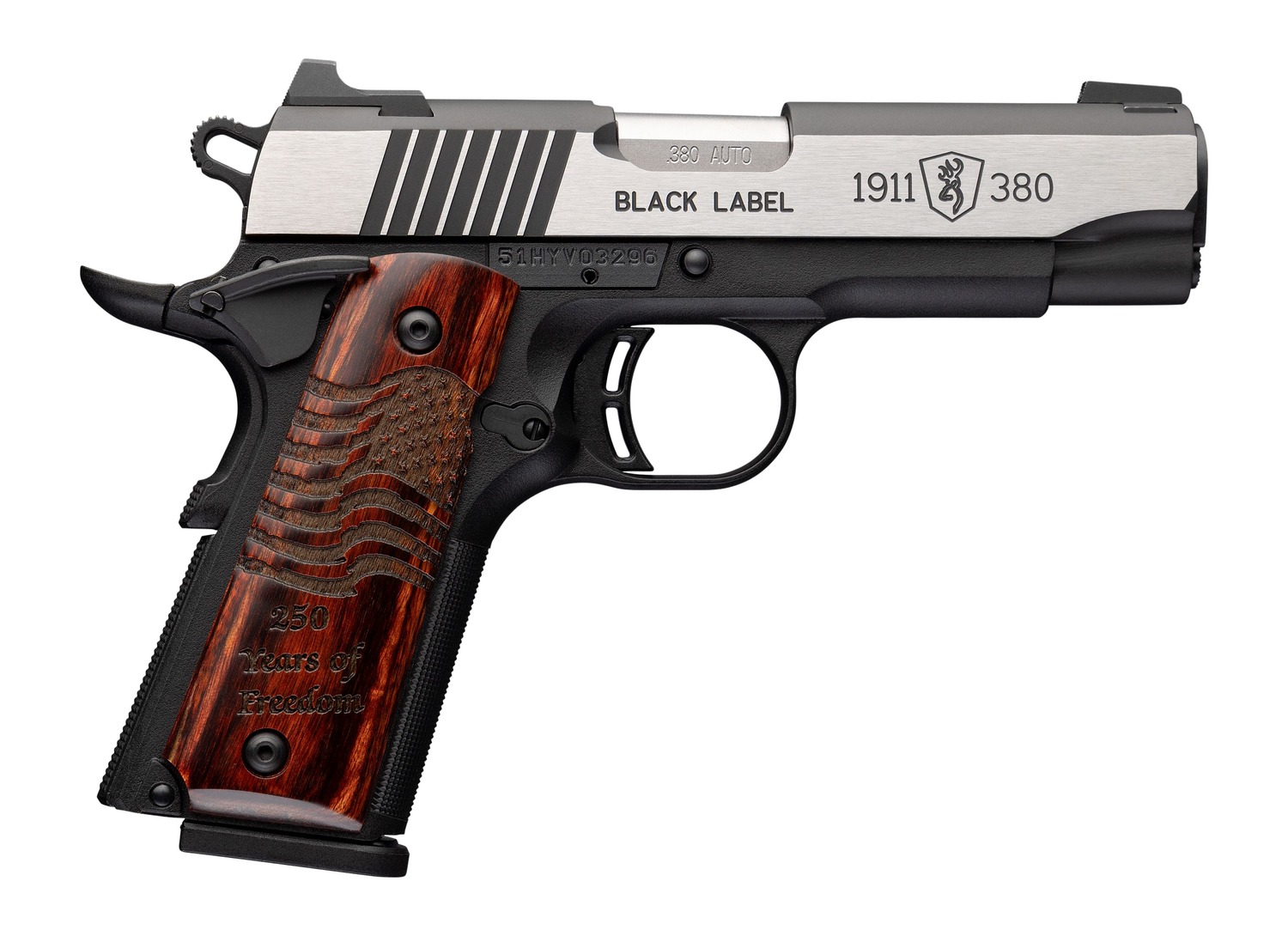 Browning 1911 Black Label Medallion Pro 250 Pistol Rental | .380 ACP | 3.63in