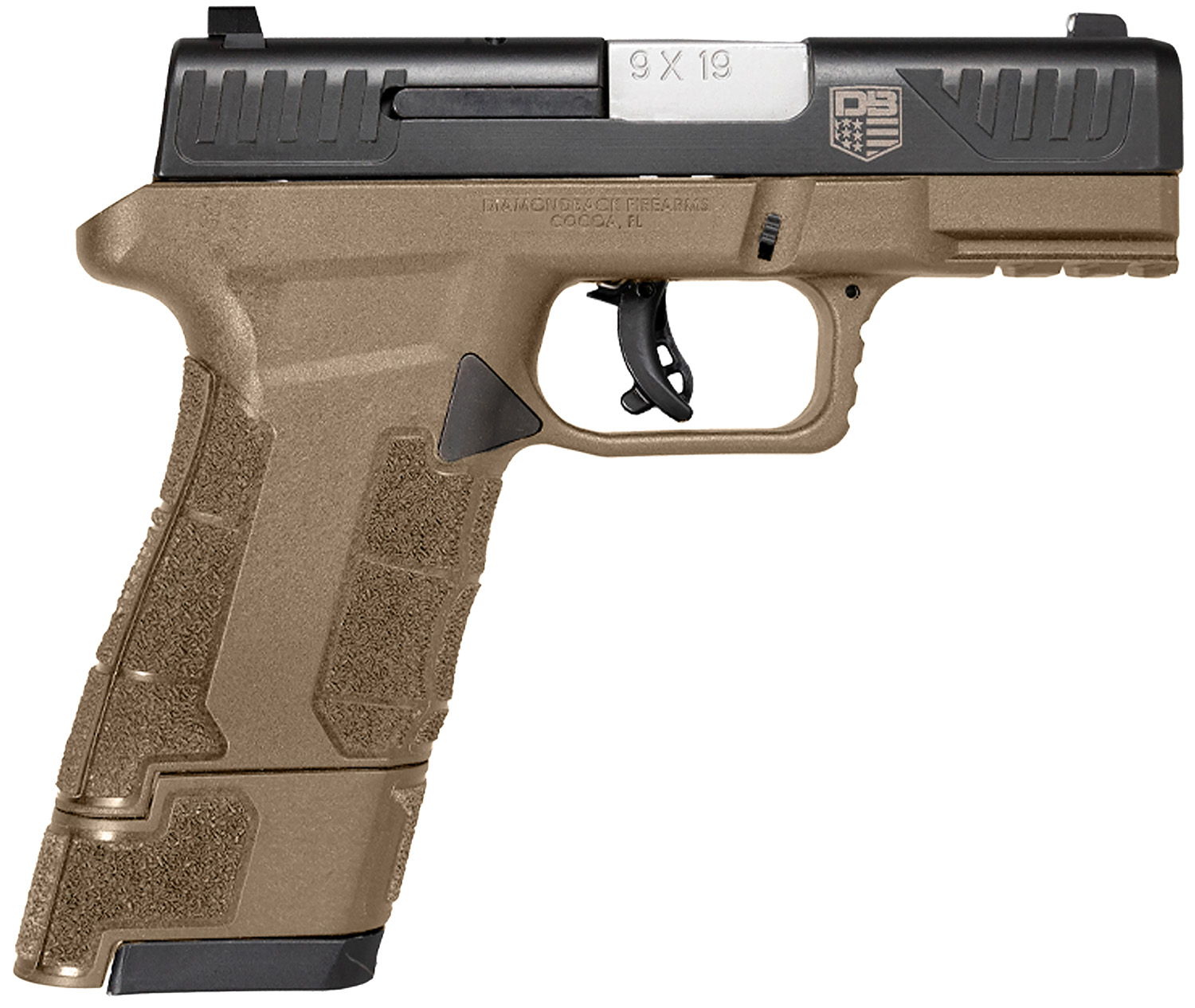Diamondback AM2 Sub-Compact Pistol Rental | 9mm | 3.5in | Flat Dark Earth