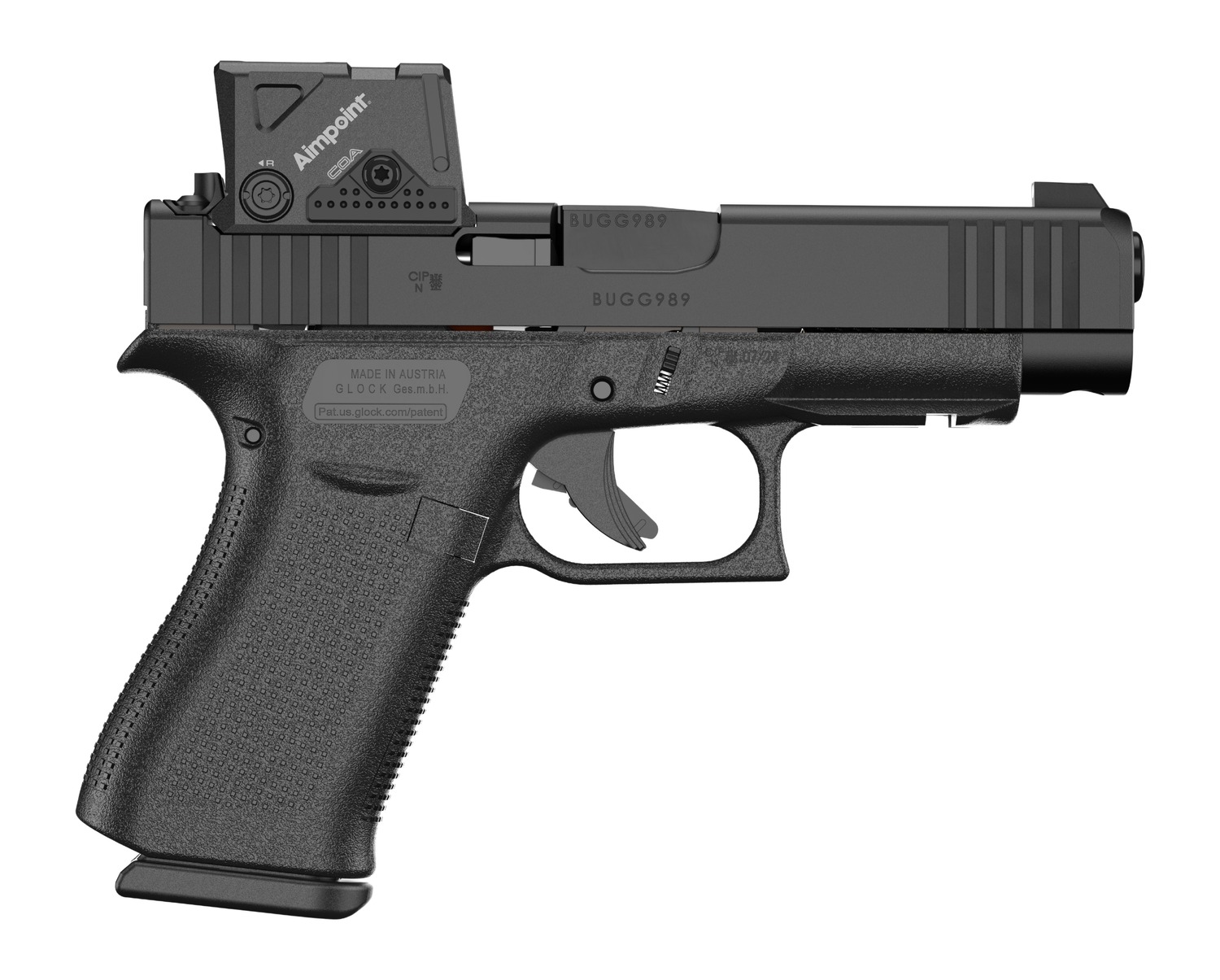 Glock G48 MOS w/Aimpoint Pistol Rental | 9mm | 4.17in