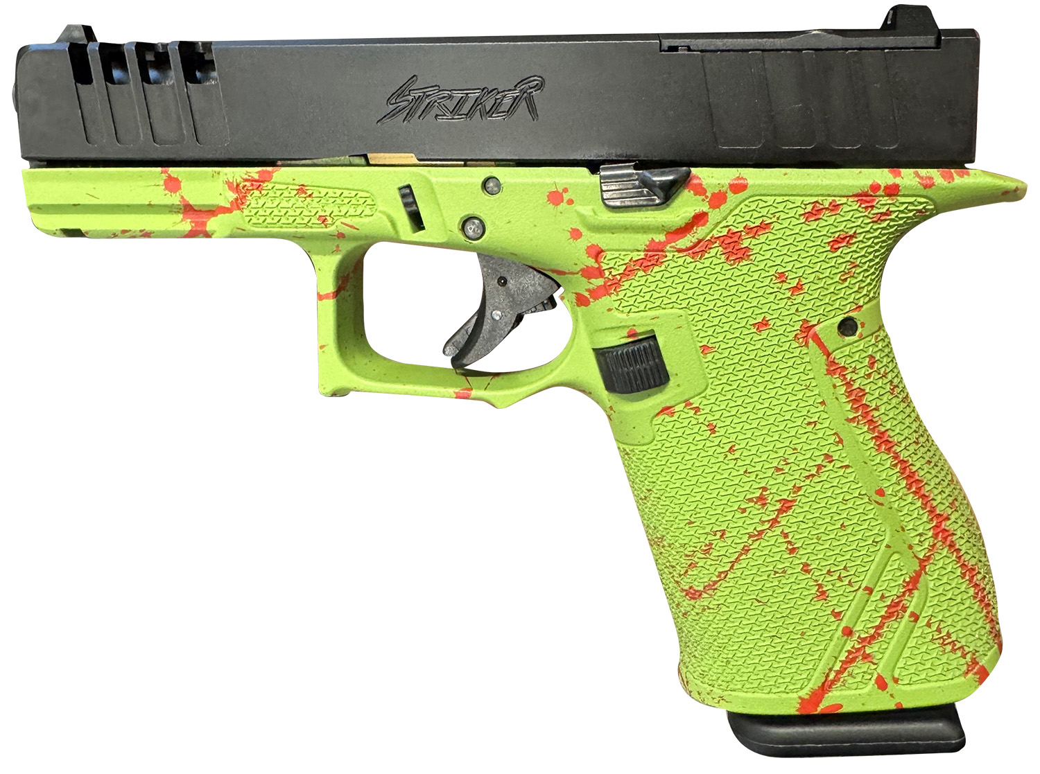 Great Lakes Striker Pistol Rental | 9mm | 4in | Zombie Splatter Cerakote